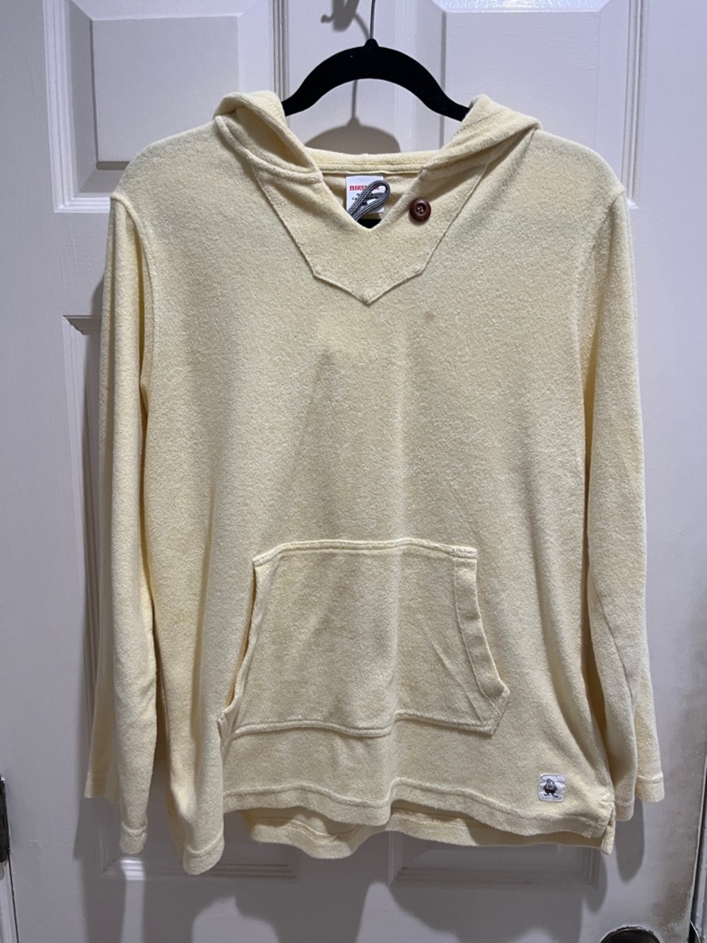 Cream Hooded Men’s Sweater with Front Pocket